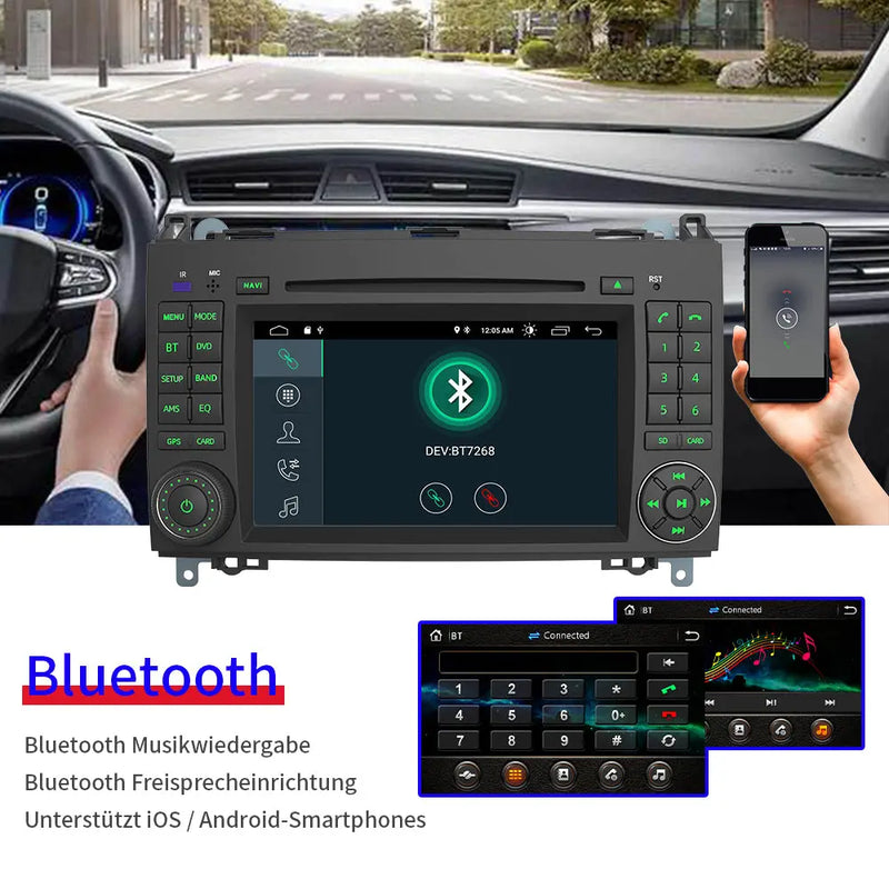 AWESAFE Android 11 Car Radio for Mercedes-Benz Vito Viano/Sprinter W639 W245/Class B/Clase A W169, 7 inch Touch Screen DVD/CD Player with GPS/Carplay Android Auto/WiFi/Bluetooth/SWC/RDS/FM/Parking Assist AWESAFE