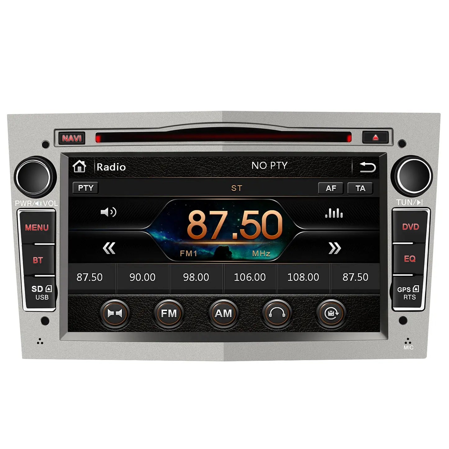 AWESAFE Radio Coche 7 Pulgadas con Pantalla Táctil 2 DIN para Opel, Autoradio con Bluetooth/GPS/FM/RDS/CD DVD/USB/SD, Apoyo Mandos Volante, Mirrorlink y Aparcamiento (Gris) AWESAFE