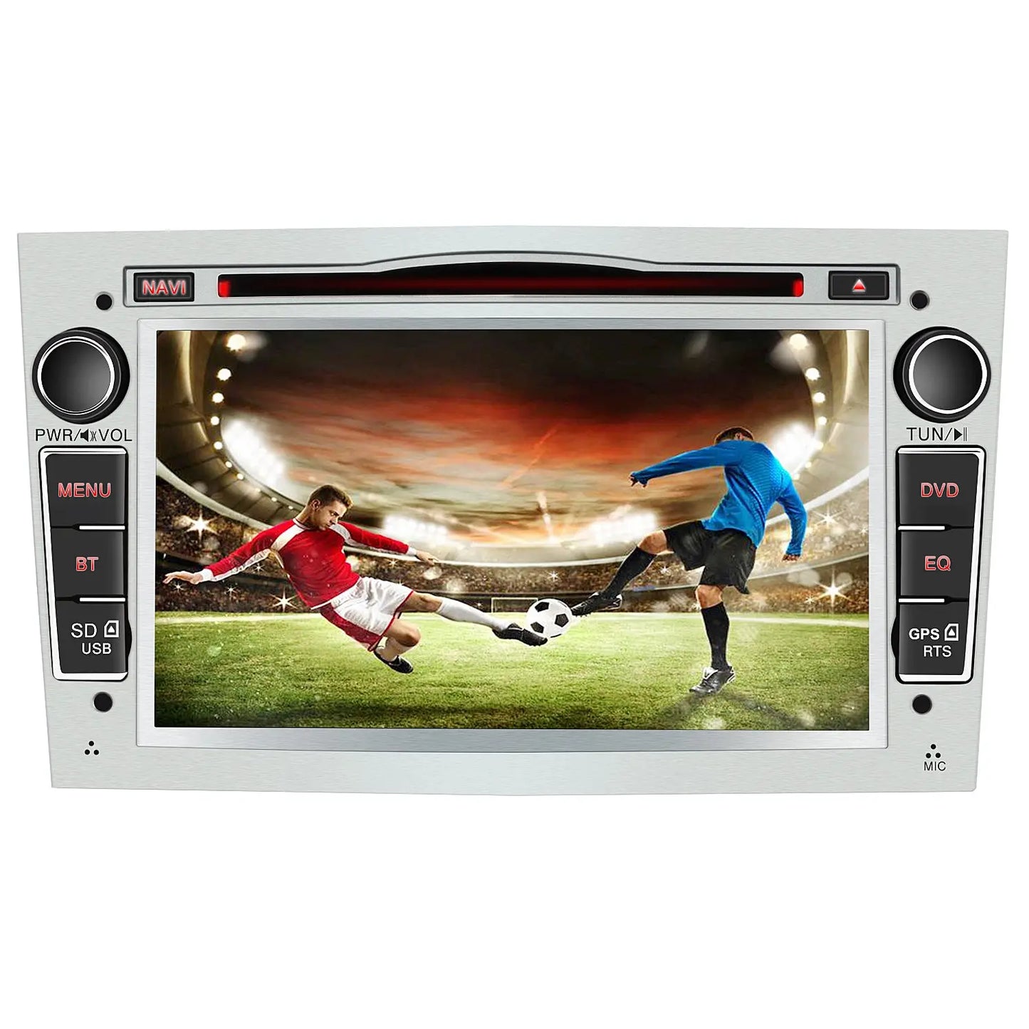 AWESAFE Radio Coche 7 Pulgadas con Pantalla Táctil 2 DIN para Opel, Opel Autoradio con Bluetooth/GPS/FM/RDS/CD DVD/USB/SD, Apoyo Mandos Volante, Mirrorlink y Aparcamiento (Plata) AWESAFE