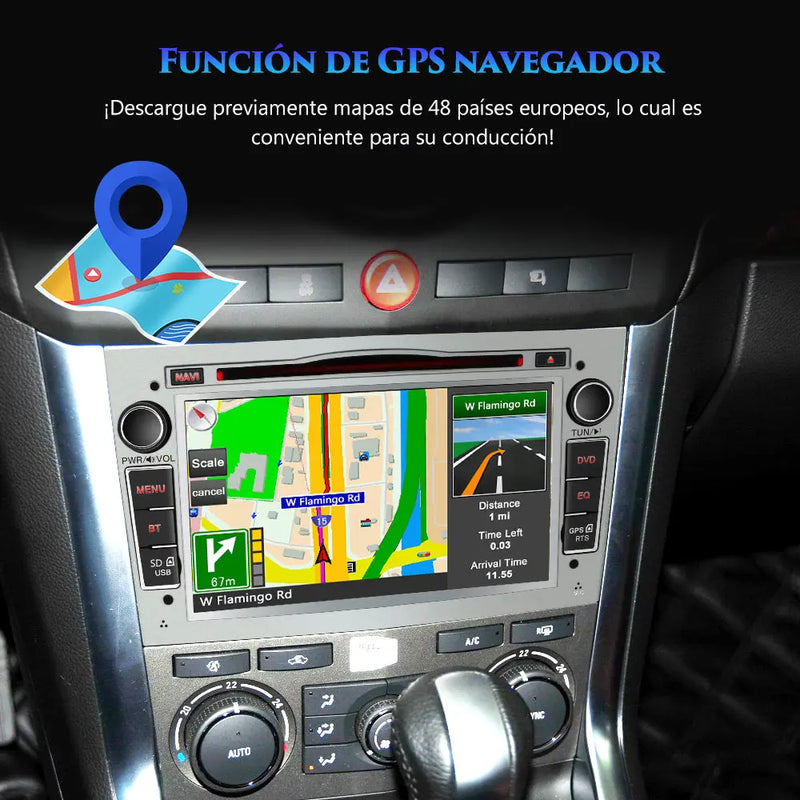 AWESAFE Radio Coche 7 Pulgadas con Pantalla Táctil 2 DIN para Opel, Opel Autoradio con Bluetooth/GPS/FM/RDS/CD DVD/USB/SD, Apoyo Mandos Volante, Mirrorlink y Aparcamiento (Plata) AWESAFE