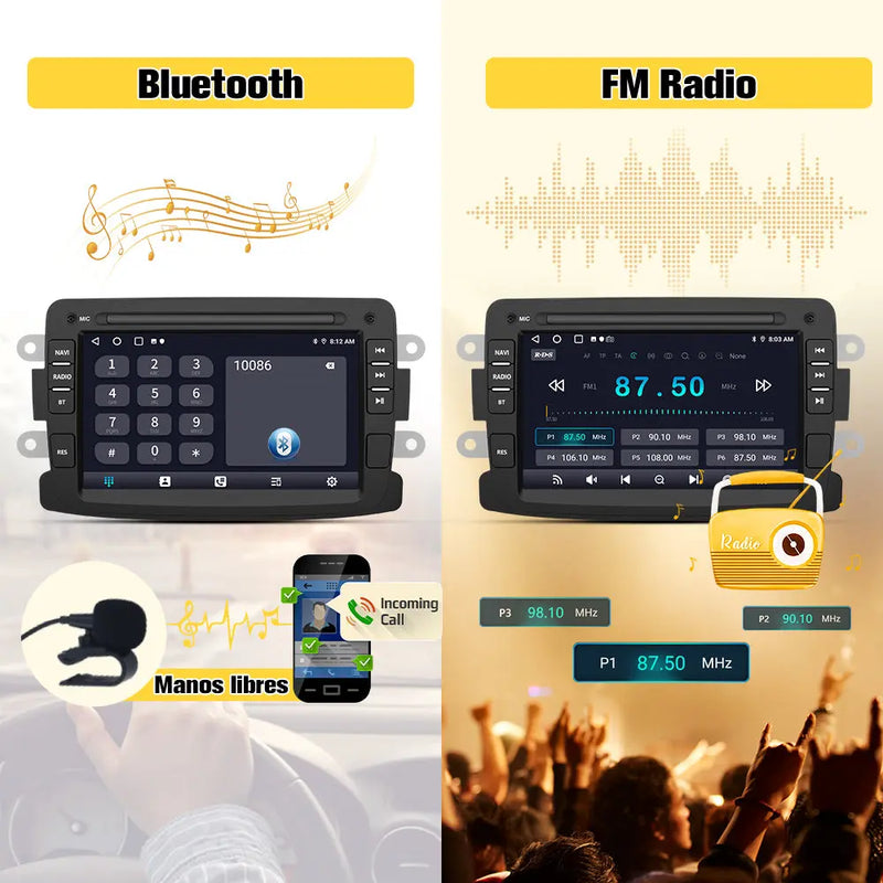 AWESAFE Android 12.0 [2GB+32GB] Radio Coche con Pantalla Táctil 7 Pulgadas, Autoradio para Renault Dacia Sandero/Duster/Logan/Captur/Lodgy/Dokker/Symbol,con Carplay y Android Auto AWESAFE