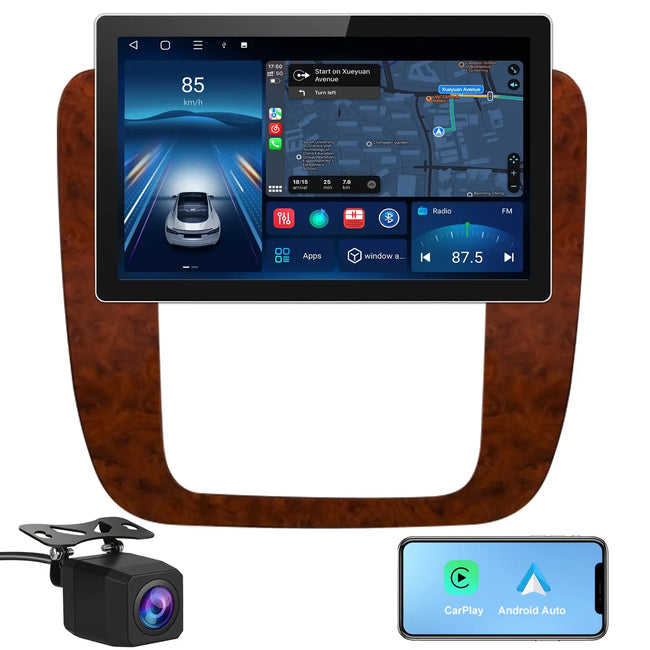 AWESAFE Android 12 Car Radio Stereo for GMC Yukon 2007-2013 & Chevy Silverado/Suburhan/Tahoe 2007-2013 with Built-in Wireless Apple CarPlay & Android Auto AWESAFE