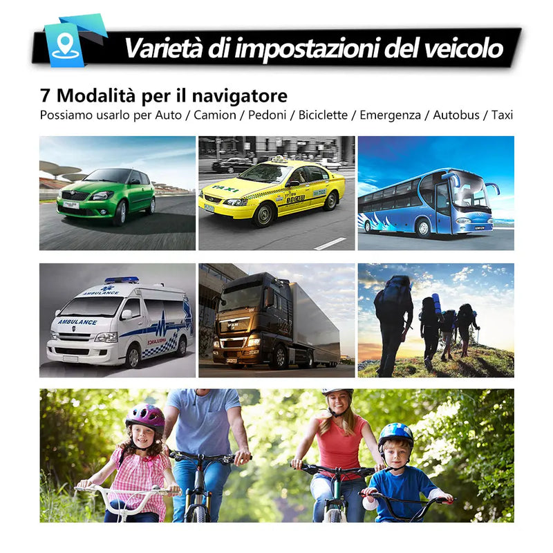 AWESAFE Navigatore7 Pollici Navigatore AutoPossiamo usarlo per Auto /Camion / Pedoni/ Biciclette /Emergenza / Autobus / Taxi AWESAFE