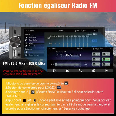 Wireless Smart Touchscreen Display 6.36'' | Bluetooth | Voice Control | HD Multimedia Screen AWESAFE