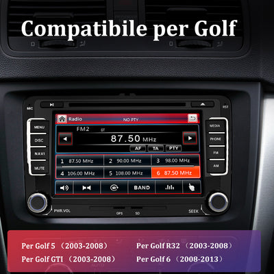 AWESAFE Autoradio Android per VW Golf 5 / Golf 6 / Golf Plus Sistema di aggiornamento radio touch screen con Wireless Carplay Android Auto, supporto Bluetooth WiFi Navigazione GPS AWESAFE