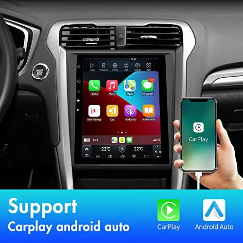 AWESAFE Android 10.4 Inch Car Stereo Radio for Ford Fusion Mondeo 2013-2019 with Built-in Wireless Apple CarPlay & Android Auto AWESAFE