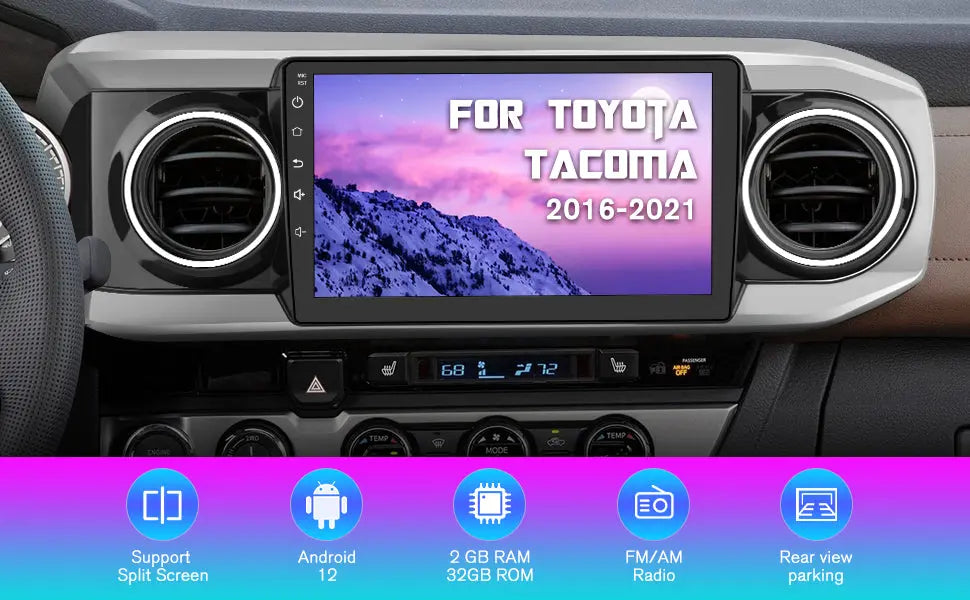 AWESAFE Android 12 Car Radio Stereo for Toyota Tacoma 2016-2021 with Built-in Wireless Apple CarPlay & Android Auto AWESAFE