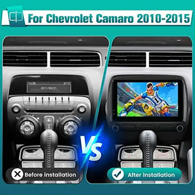AWESAFE Android Car Stereo for Chevrolet Camaro 2010 2011 2012 2013 2014 2015, Touch Screen Radio Upgrade with WiFi Bluetooth Support Online GPS Navigation Wireless CarPlay Android Auto, 4GB+64GB Visit the AWESAFE Store