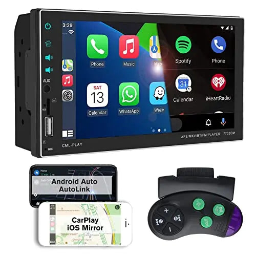 AWESAFE Autoradio 2 Din 7'' Touch Screen Car Radio with Carplay & Android Auto AWESAFE