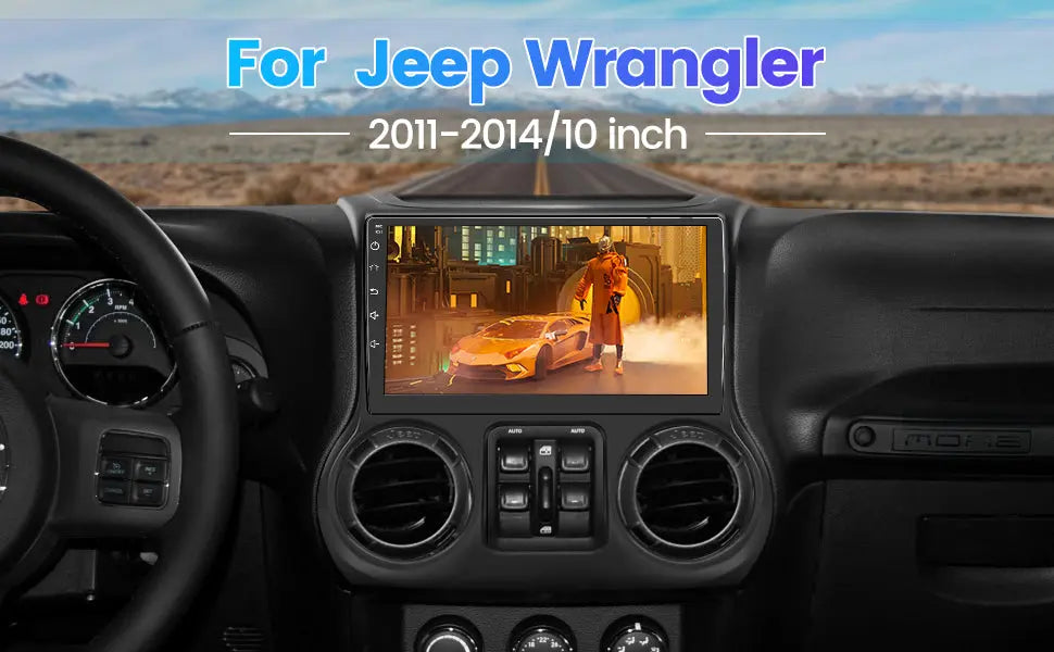AWESAFE Car Radio Stereo 10 inch for Jeep Wrangler 2011-2014 with Built-in Wireless Apple CarPlay & Android Auto AWESAFE