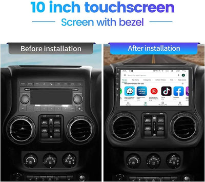 AWESAFE Car Radio Stereo 10 inch for Jeep Wrangler 2011-2014 with Built-in Wireless Apple CarPlay & Android Auto AWESAFE
