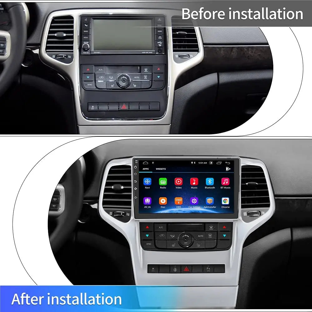 AWESAFE Car Radio Stereo Andriod 10  for Jeep Grand Cherokee WK 2010-2013 with Built-in Wireless Apple CarPlay & Android Auto AWESAFE