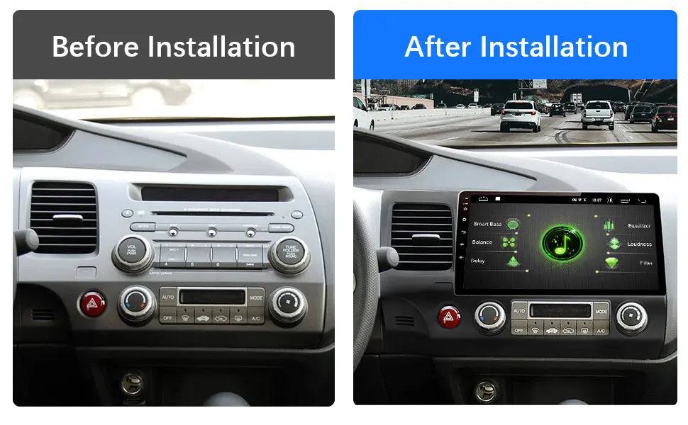AWESAFE Car Radio Stereo for Honda Civic 2006-2011 with Built-in Wireless Apple CarPlay & Android Auto AWESAFE
