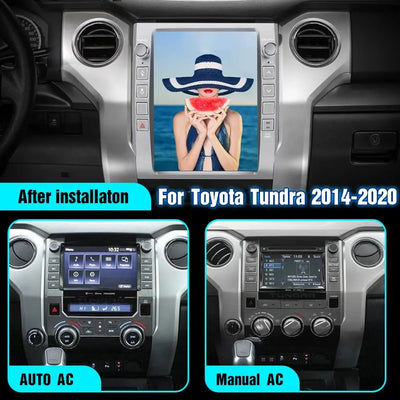 AWESAFE Car Radio for Toyota Tundra 2014-2020 12.1 Inch Tesla Style GPS Navigation with Built-in Wireless Apple CarPlay & Android Auto AWESAFE