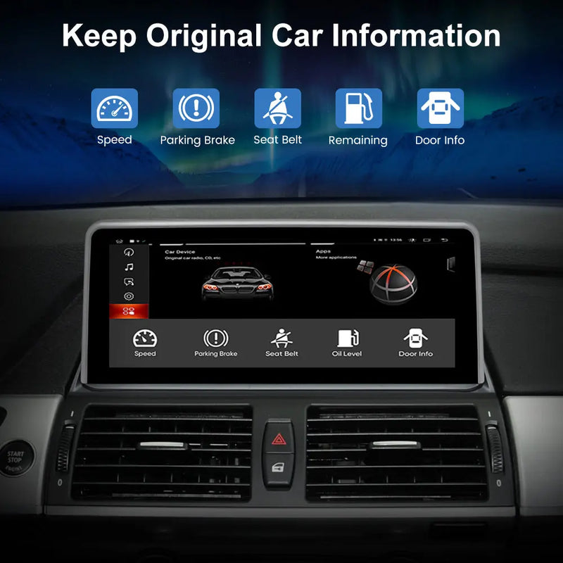 AWESAFE Car Stereo for BMW X5 X6 E70 E71(2007 2008 2009) CCC Android System, Multimedia Player Radio Built-in CarPlay Android Auto GPS Navigator Retained iDrive System Support 4G LTE WiFi Bluetooth Visit the AWESAFE Store