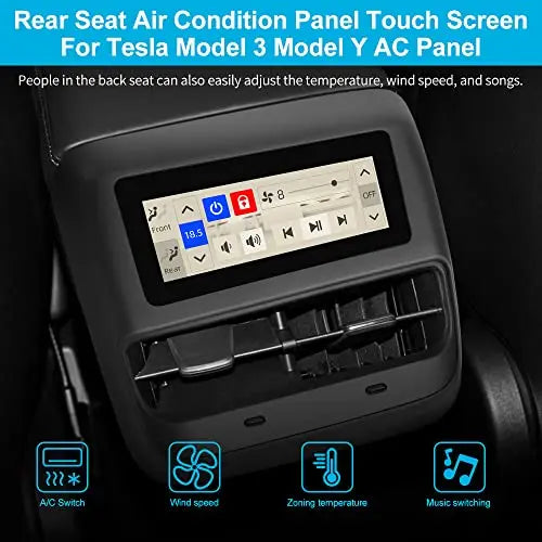 AWESAFE Original Style Compatible for Tesla Model 3 Y Rear Seat Climate Control with Seat Heating,4.6-inch IPS HD Touch Screen AWESAFE